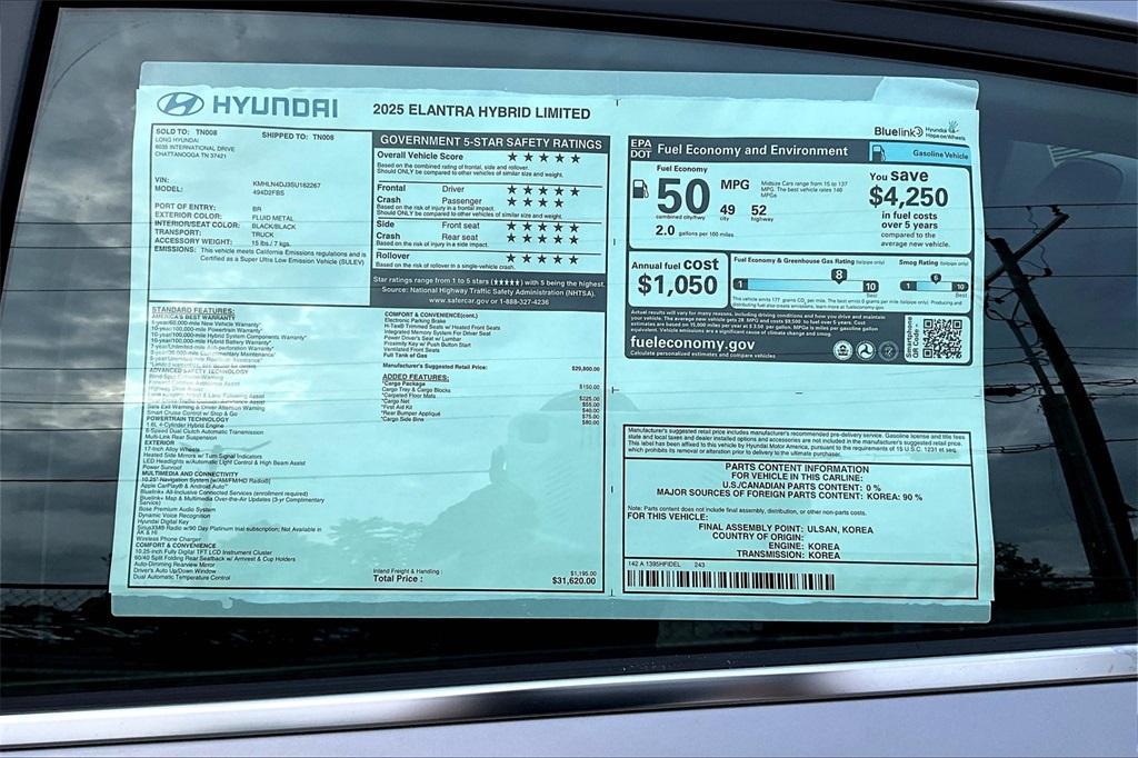new 2025 Hyundai ELANTRA HEV car, priced at $29,717