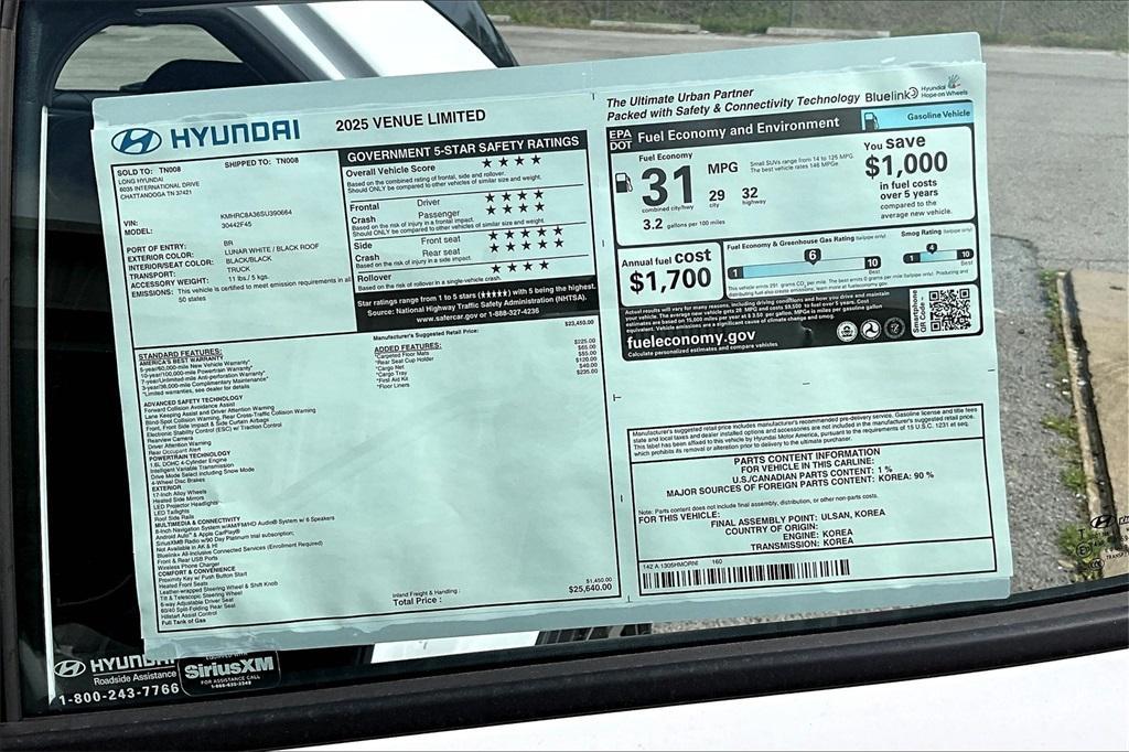 new 2025 Hyundai Venue car, priced at $24,222