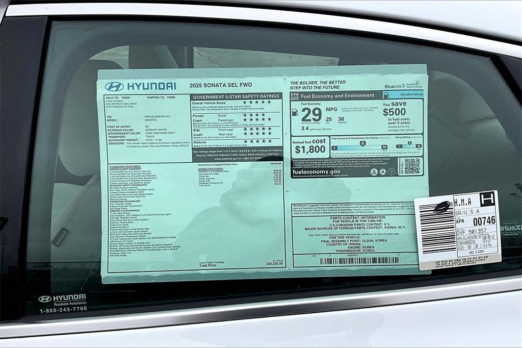 new 2025 Hyundai Sonata car, priced at $27,721