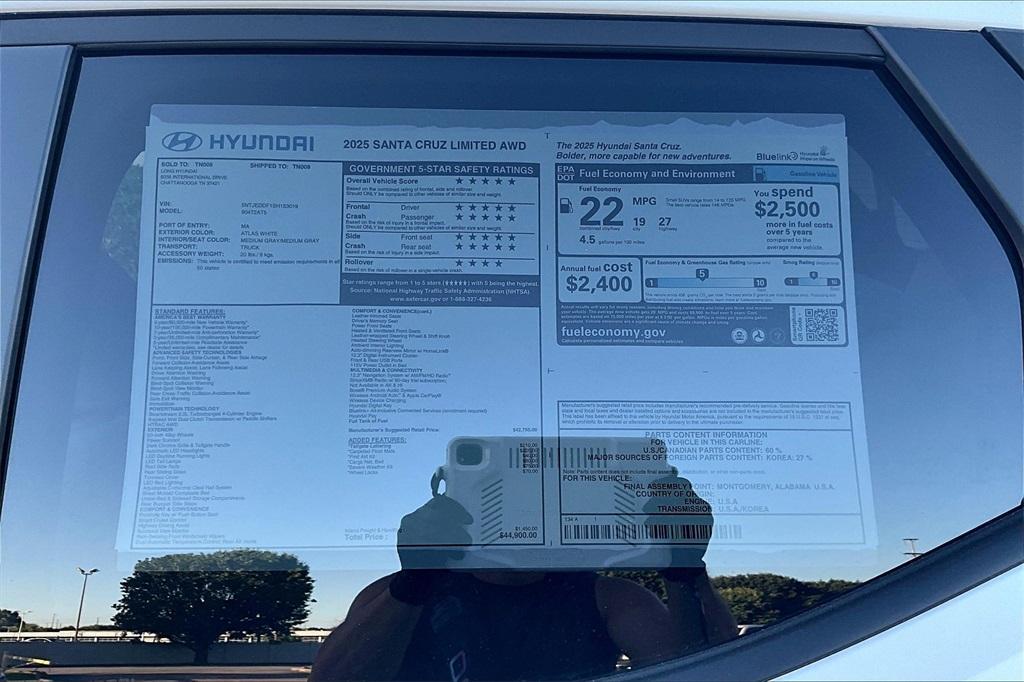new 2025 Hyundai SANTA CRUZ car, priced at $41,500