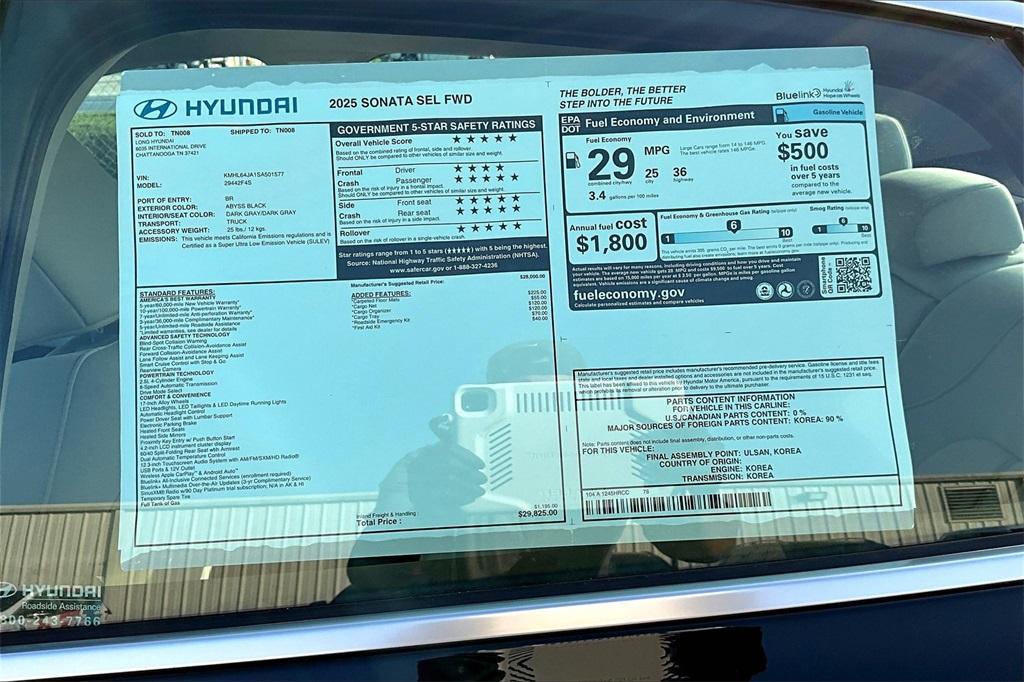 new 2025 Hyundai Sonata car, priced at $27,246