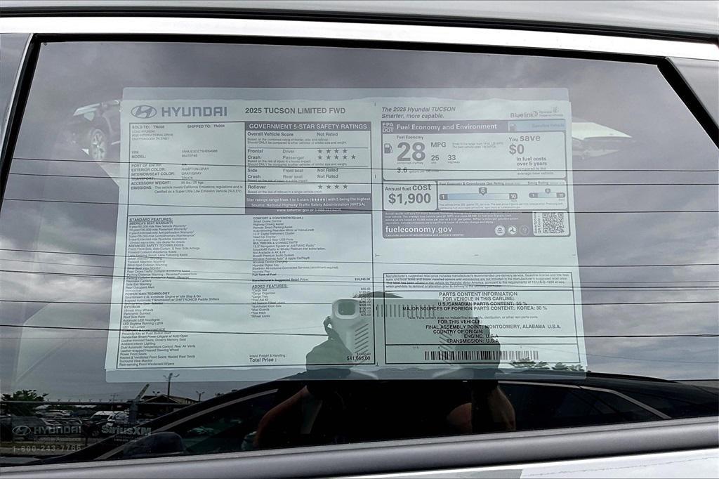 new 2025 Hyundai Tucson car, priced at $37,963