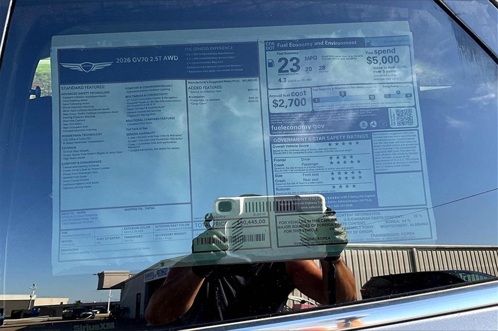 new 2026 Genesis GV70 car, priced at $50,445