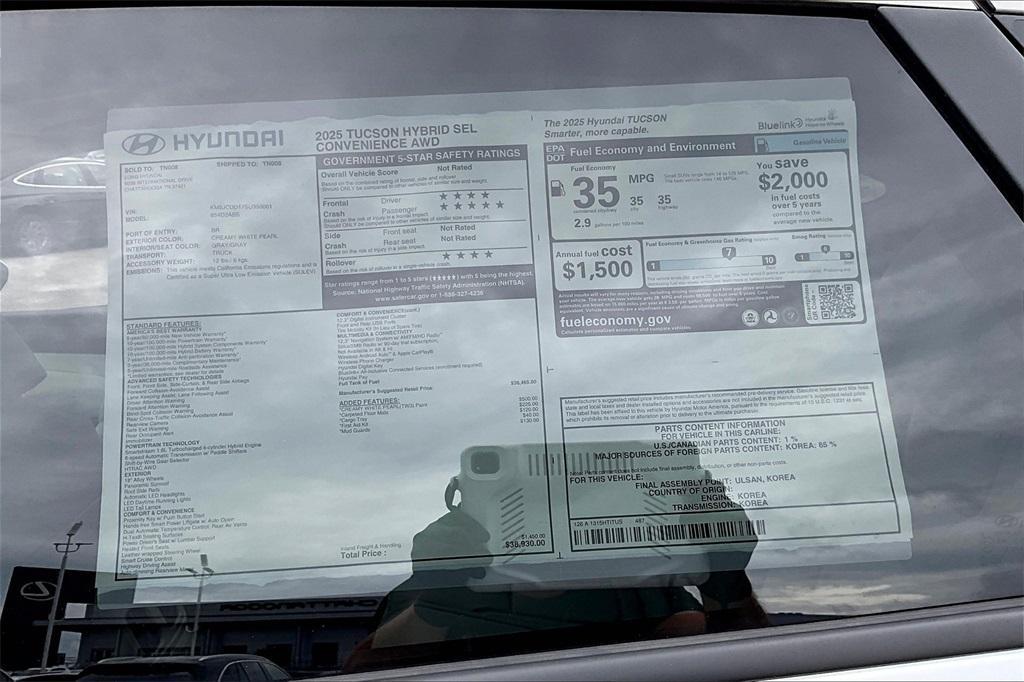 new 2025 Hyundai TUCSON Hybrid car, priced at $36,513