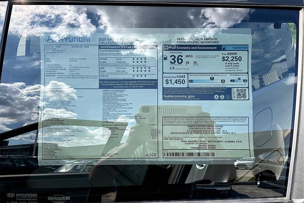 new 2025 Hyundai SANTA FE HEV car, priced at $46,051