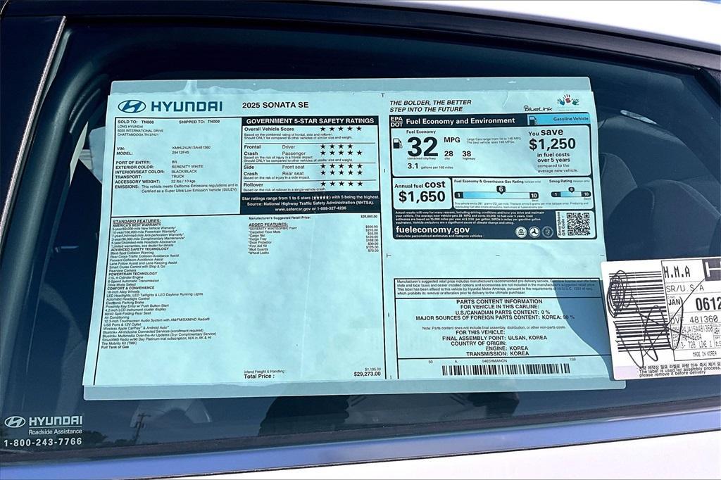 new 2025 Hyundai Sonata car, priced at $26,723