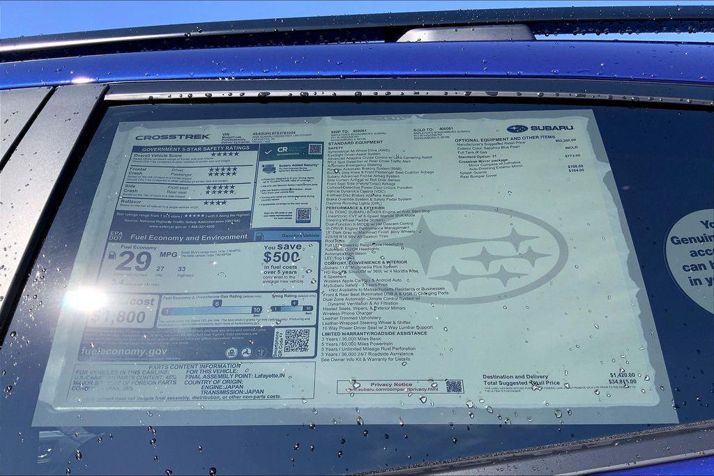 new 2025 Subaru Crosstrek car, priced at $34,815