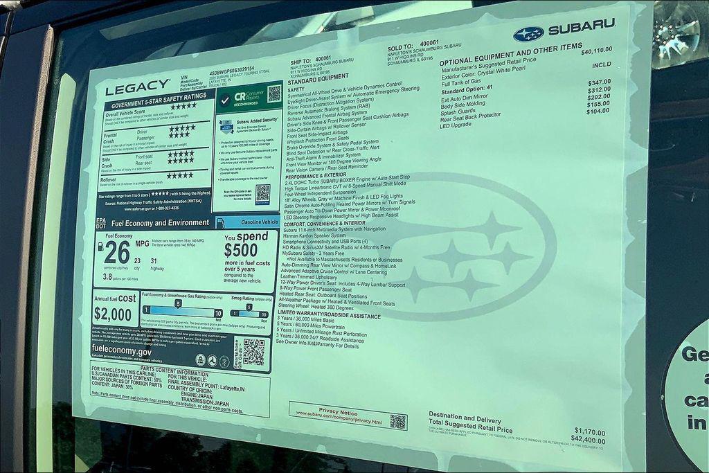 new 2025 Subaru Legacy car, priced at $42,400
