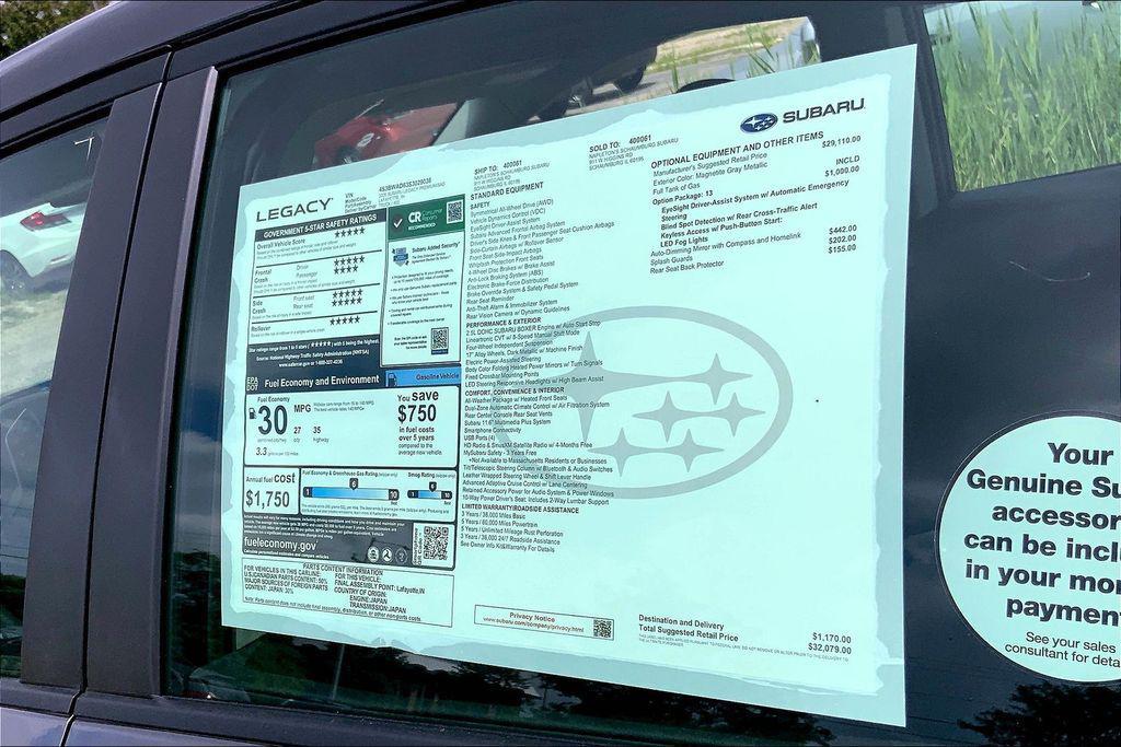 new 2025 Subaru Legacy car, priced at $32,079