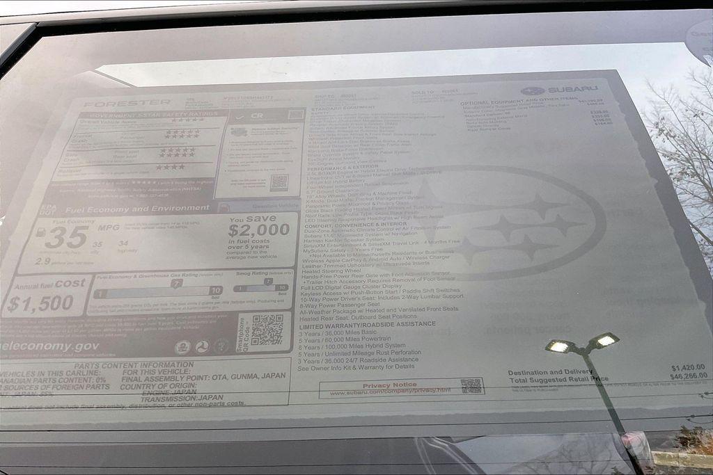 new 2025 Subaru Forester Hybrid car, priced at $46,266