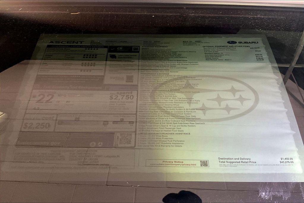 new 2026 Subaru Ascent car, priced at $43,276