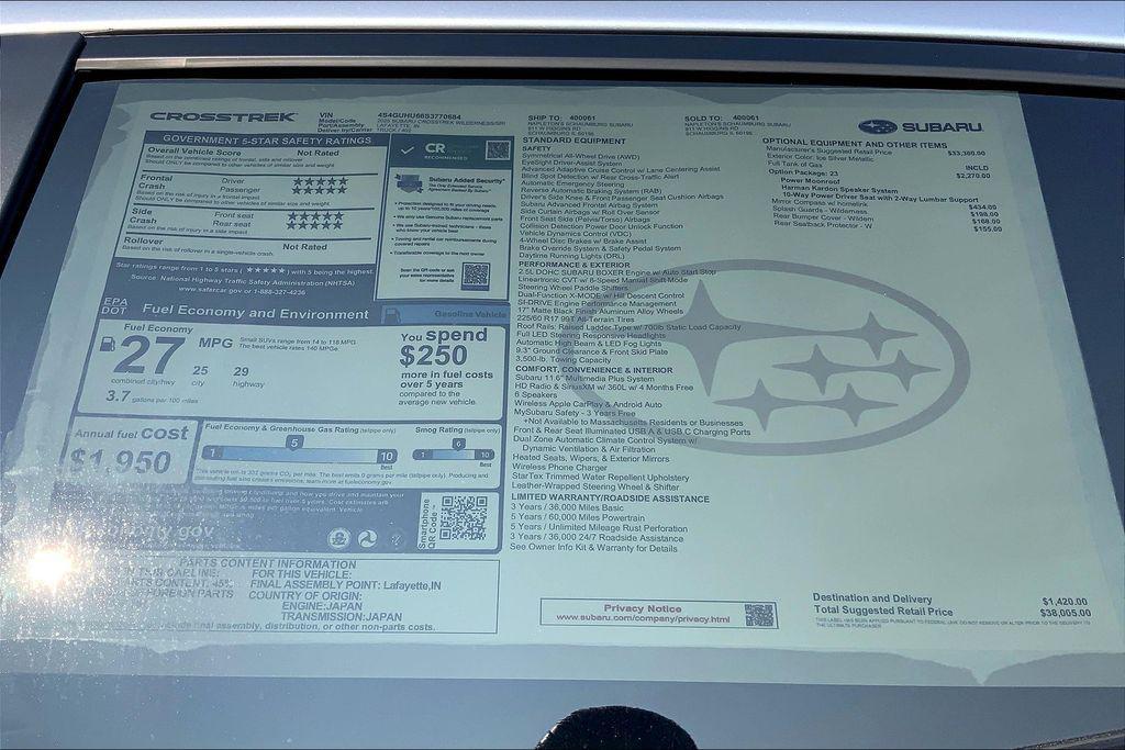 new 2025 Subaru Crosstrek car, priced at $38,005