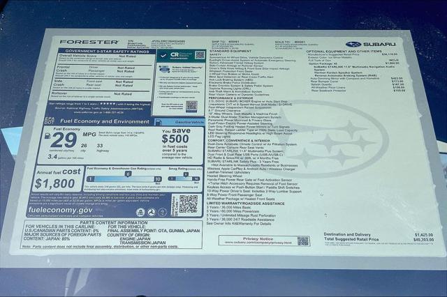 new 2025 Subaru Forester car, priced at $40,203