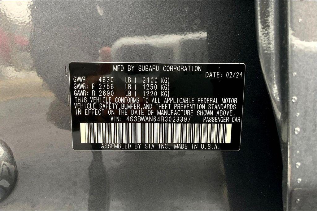 new 2024 Subaru Legacy car, priced at $35,958
