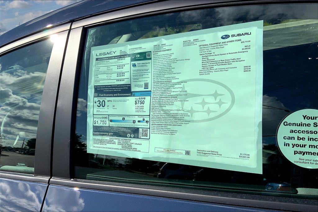 new 2025 Subaru Legacy car, priced at $33,831