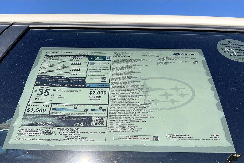 new 2025 Subaru Forester Hybrid car, priced at $41,976