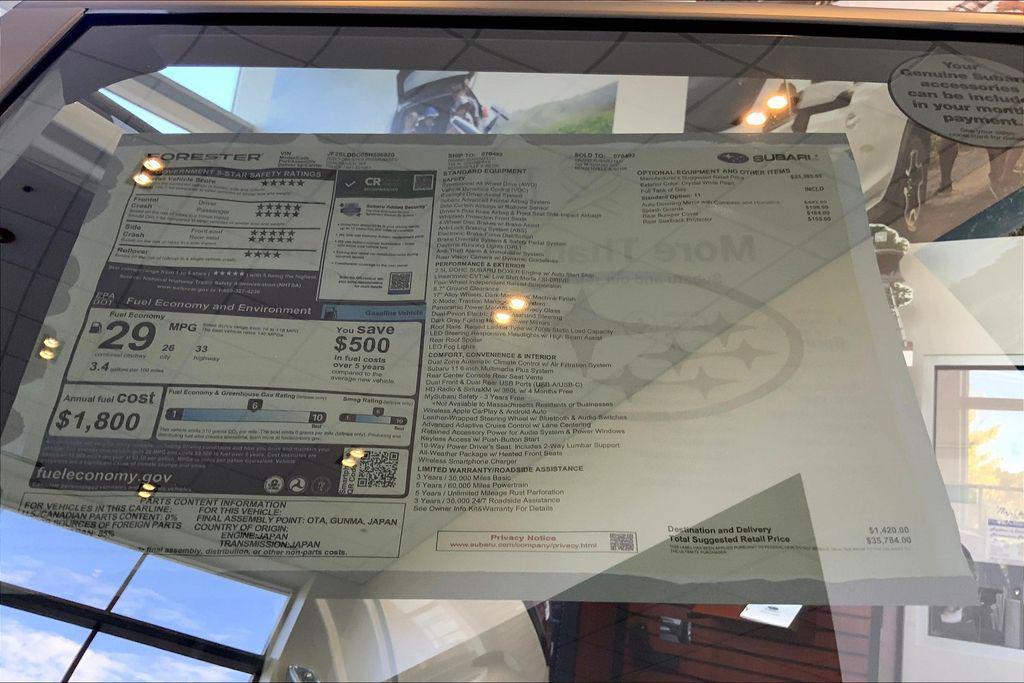 new 2025 Subaru Forester car, priced at $35,784