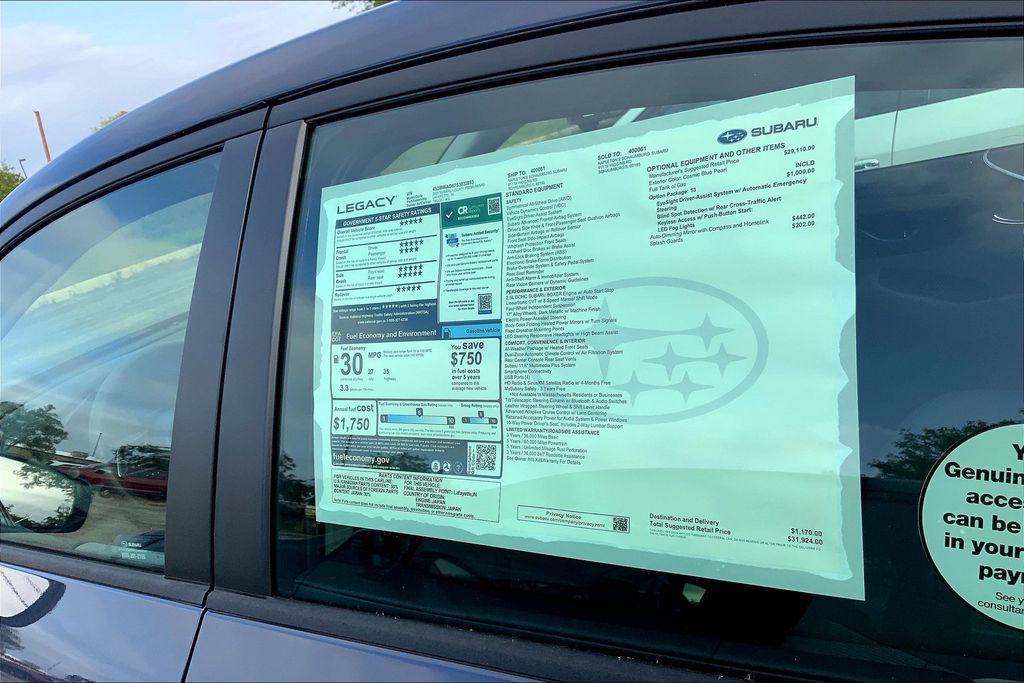 new 2025 Subaru Legacy car, priced at $31,924