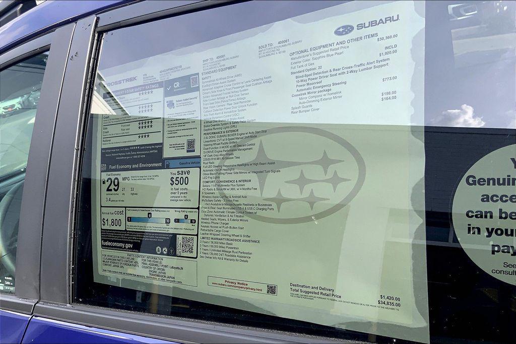 new 2025 Subaru Crosstrek car, priced at $34,835