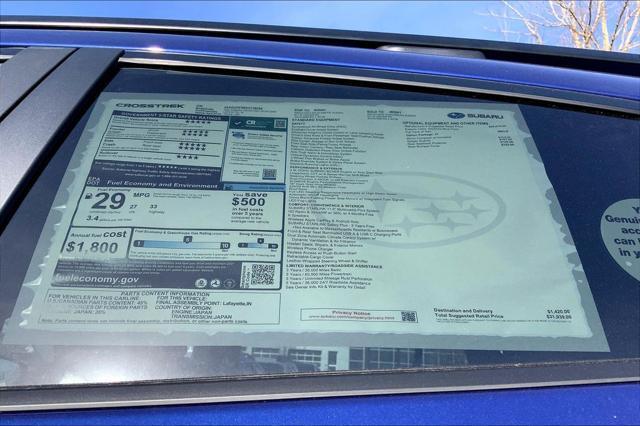new 2025 Subaru Crosstrek car, priced at $31,939