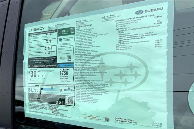 new 2025 Subaru Legacy car, priced at $32,186