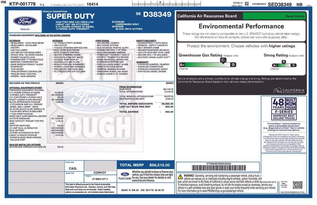 new 2025 Ford F-250 car, priced at $83,973