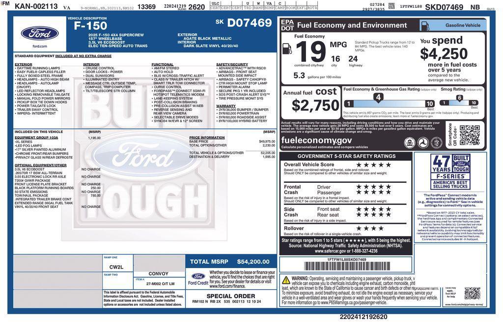new 2025 Ford F-150 car, priced at $48,360