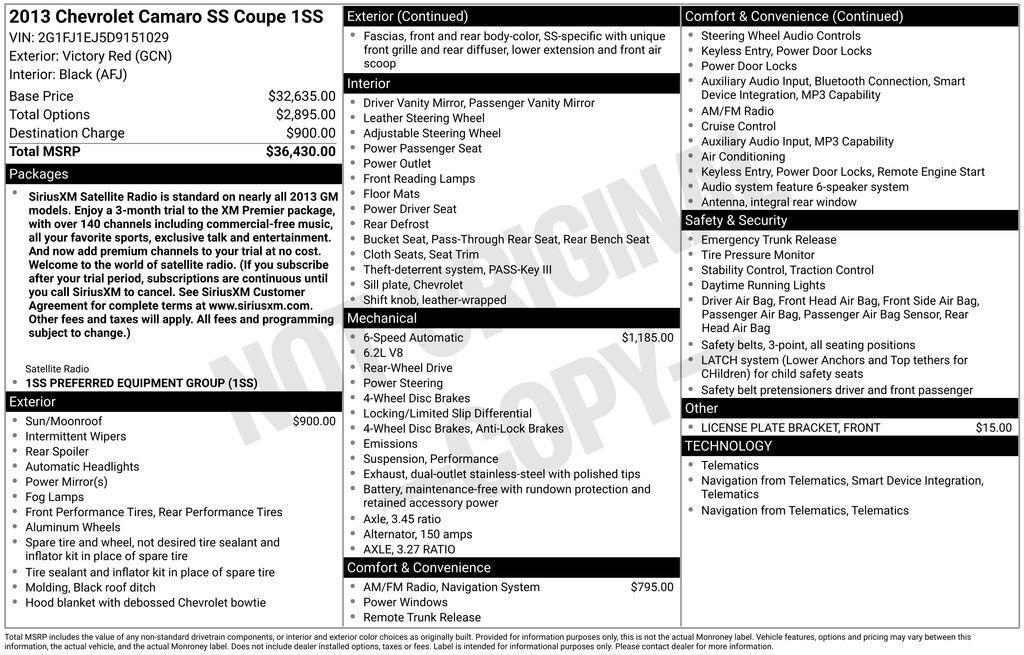 used 2013 Chevrolet Camaro car, priced at $19,649