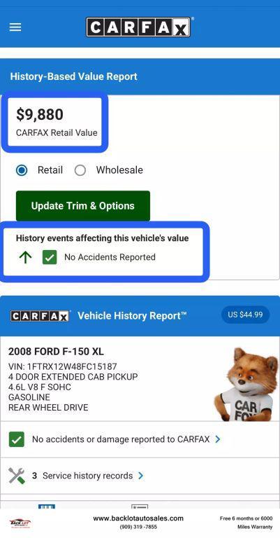 used 2008 Ford F-150 car, priced at $8,500
