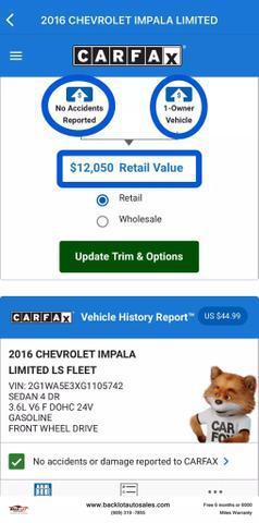 used 2016 Chevrolet Impala Limited car, priced at $7,995