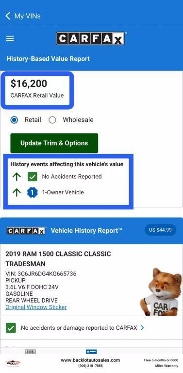 used 2019 Ram 1500 car, priced at $13,400