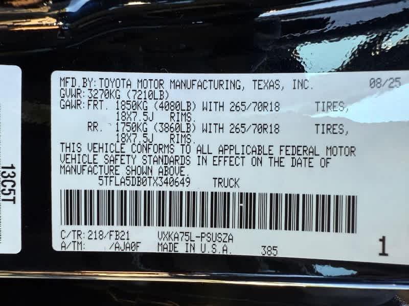 new 2026 Toyota Tundra car, priced at $52,945