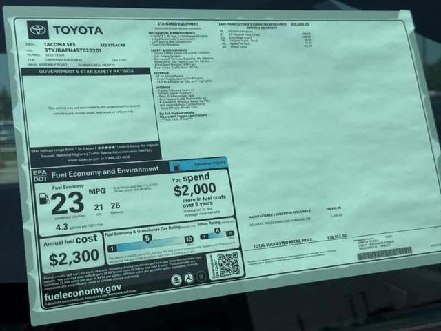 new 2025 Toyota Tacoma car, priced at $37,521