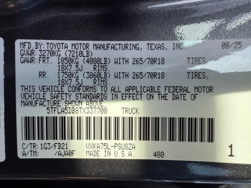 new 2026 Toyota Tundra car, priced at $52,866