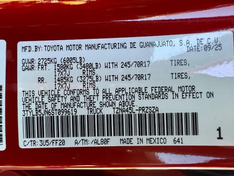new 2025 Toyota Tacoma car, priced at $45,966
