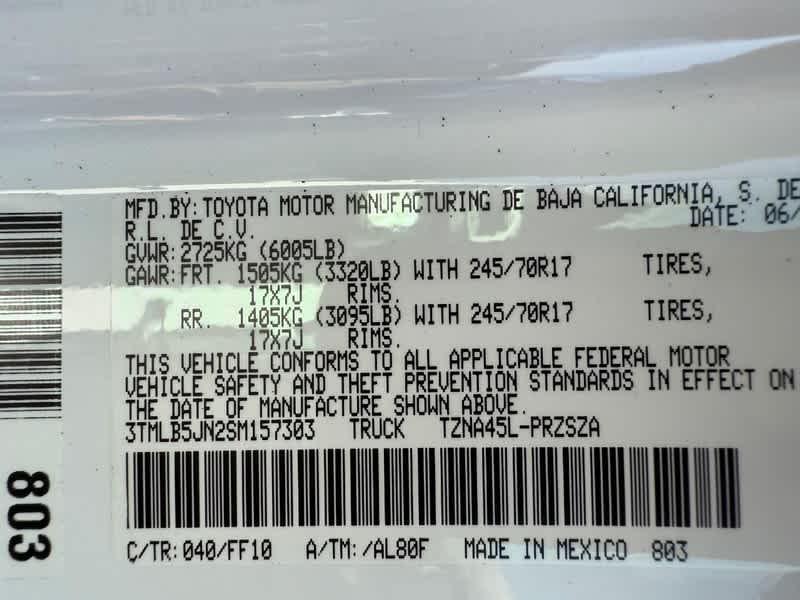 new 2025 Toyota Tacoma car, priced at $40,441