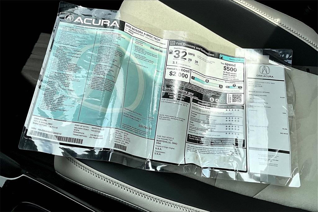 new 2025 Acura Integra car, priced at $39,795