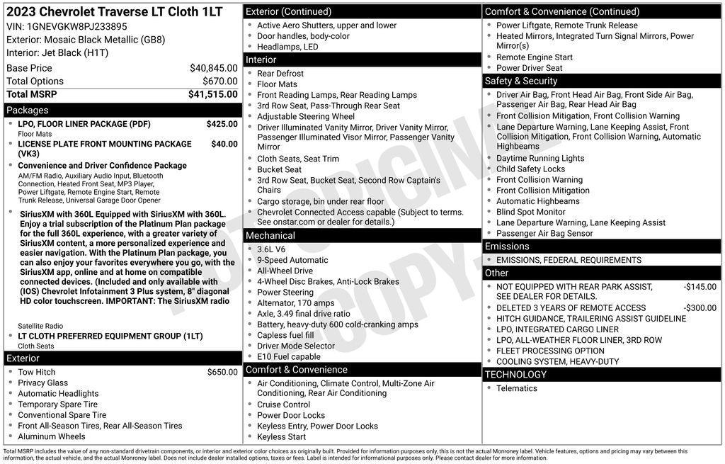 used 2023 Chevrolet Traverse car, priced at $30,500