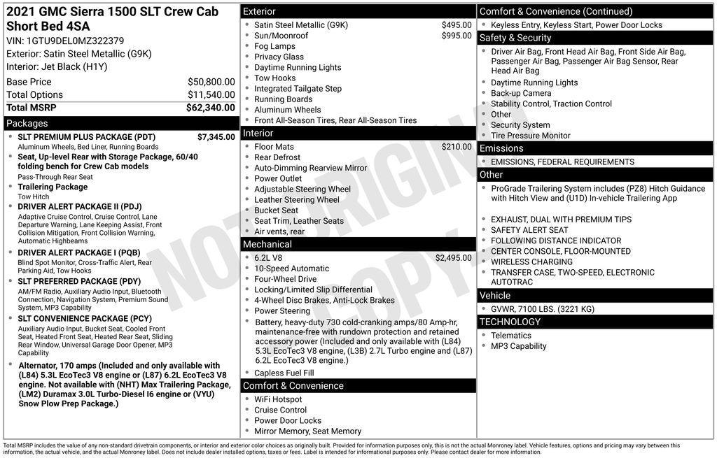 used 2021 GMC Sierra 1500 car, priced at $39,877