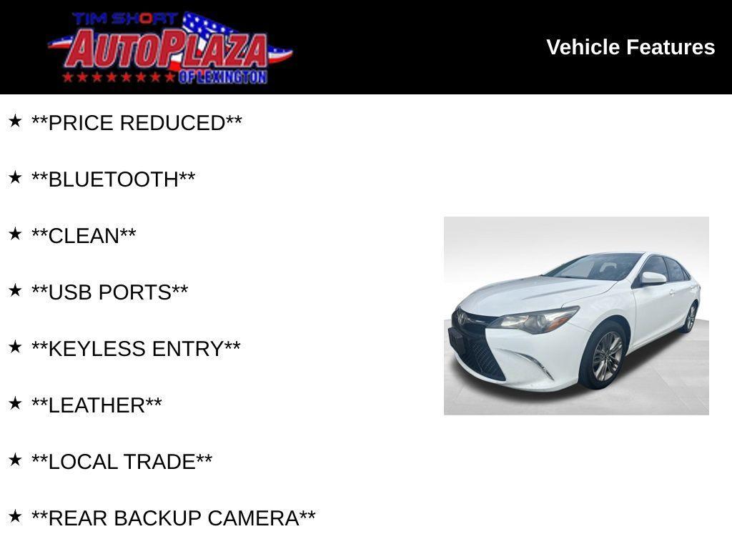 used 2016 Toyota Camry car, priced at $15,000