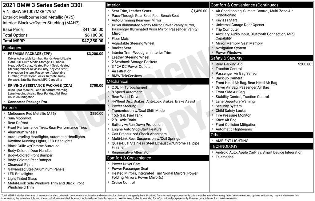 used 2021 BMW 330 car, priced at $27,000
