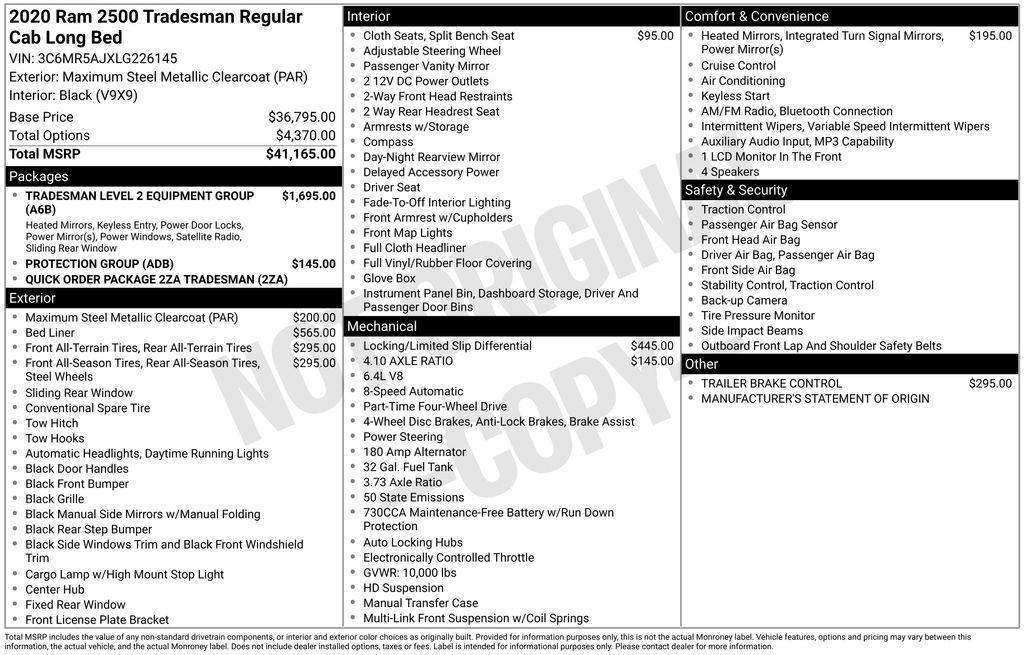 used 2020 Ram 2500 car, priced at $26,500