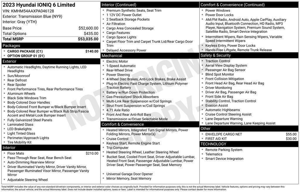 used 2023 Hyundai IONIQ 6 car, priced at $27,000