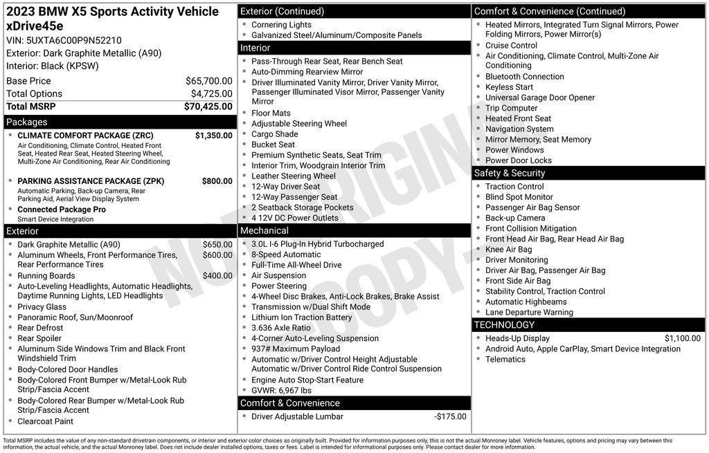 used 2023 BMW X5 PHEV car, priced at $39,750