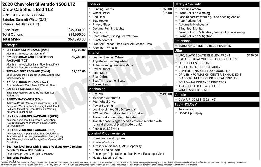 used 2020 Chevrolet Silverado 1500 car, priced at $42,400