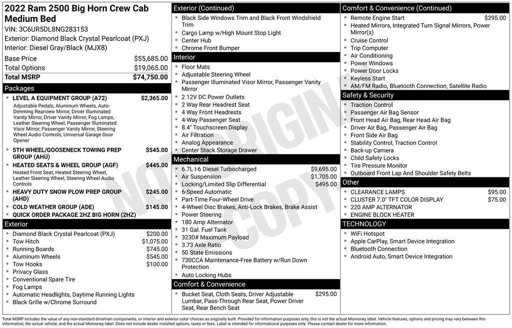 used 2022 Ram 2500 car, priced at $47,250