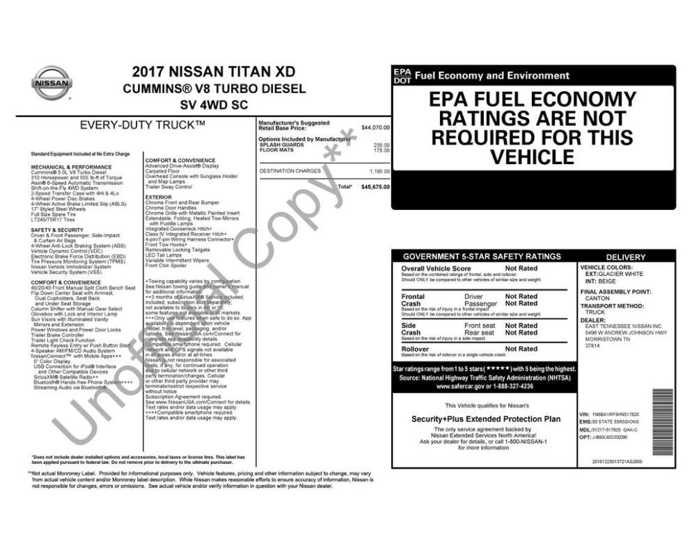 used 2017 Nissan Titan XD car, priced at $18,000