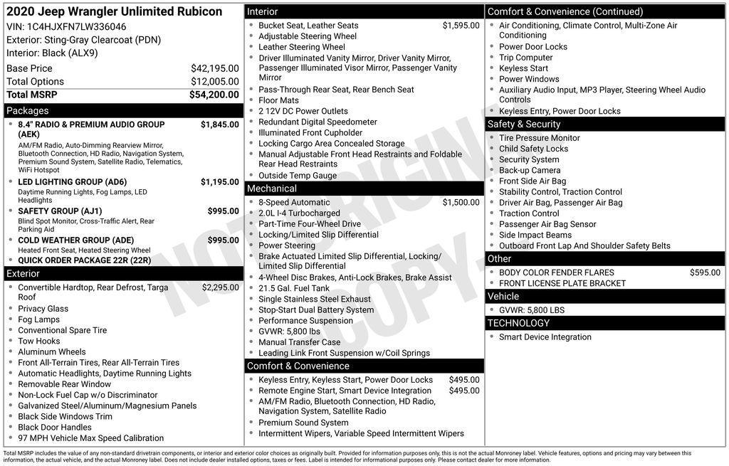 used 2020 Jeep Wrangler Unlimited car, priced at $33,900