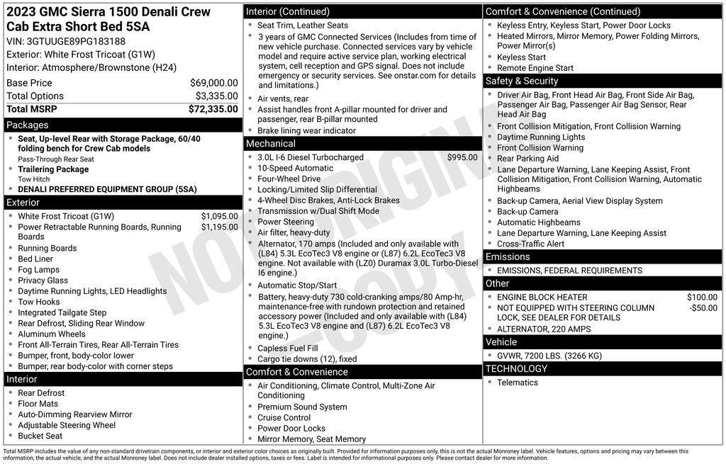 used 2023 GMC Sierra 1500 car, priced at $53,500