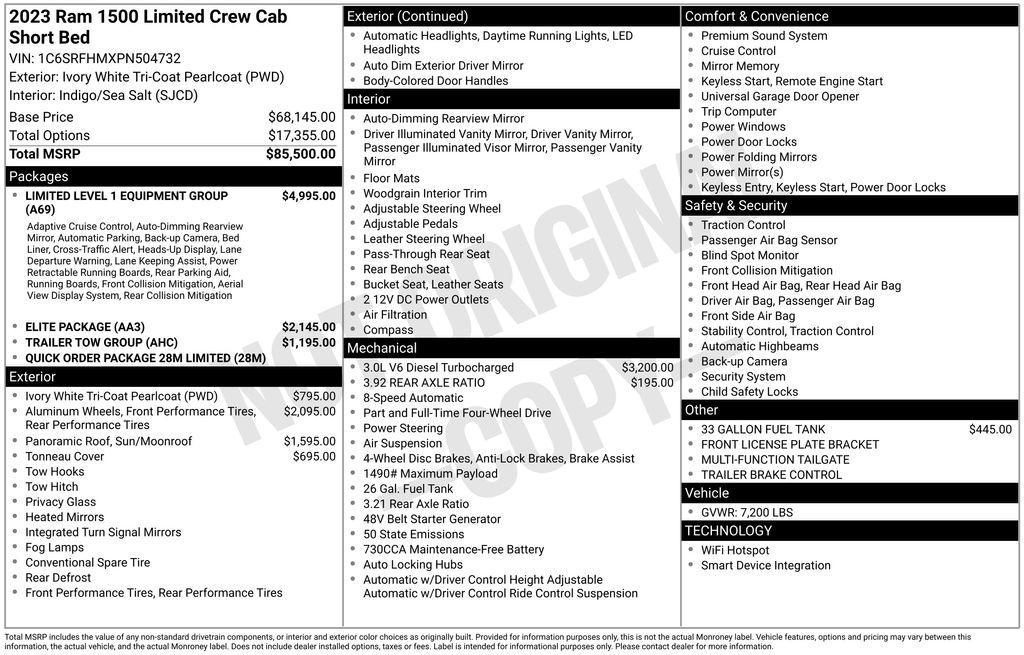 used 2023 Ram 1500 car, priced at $46,000